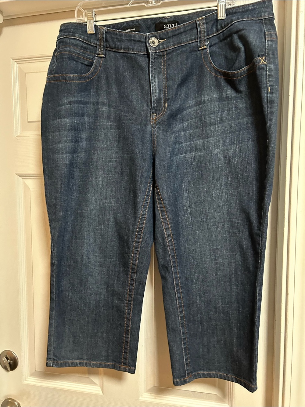 a.n.a. Dark Blue Stretch Women's Capri Cropped Jeans
